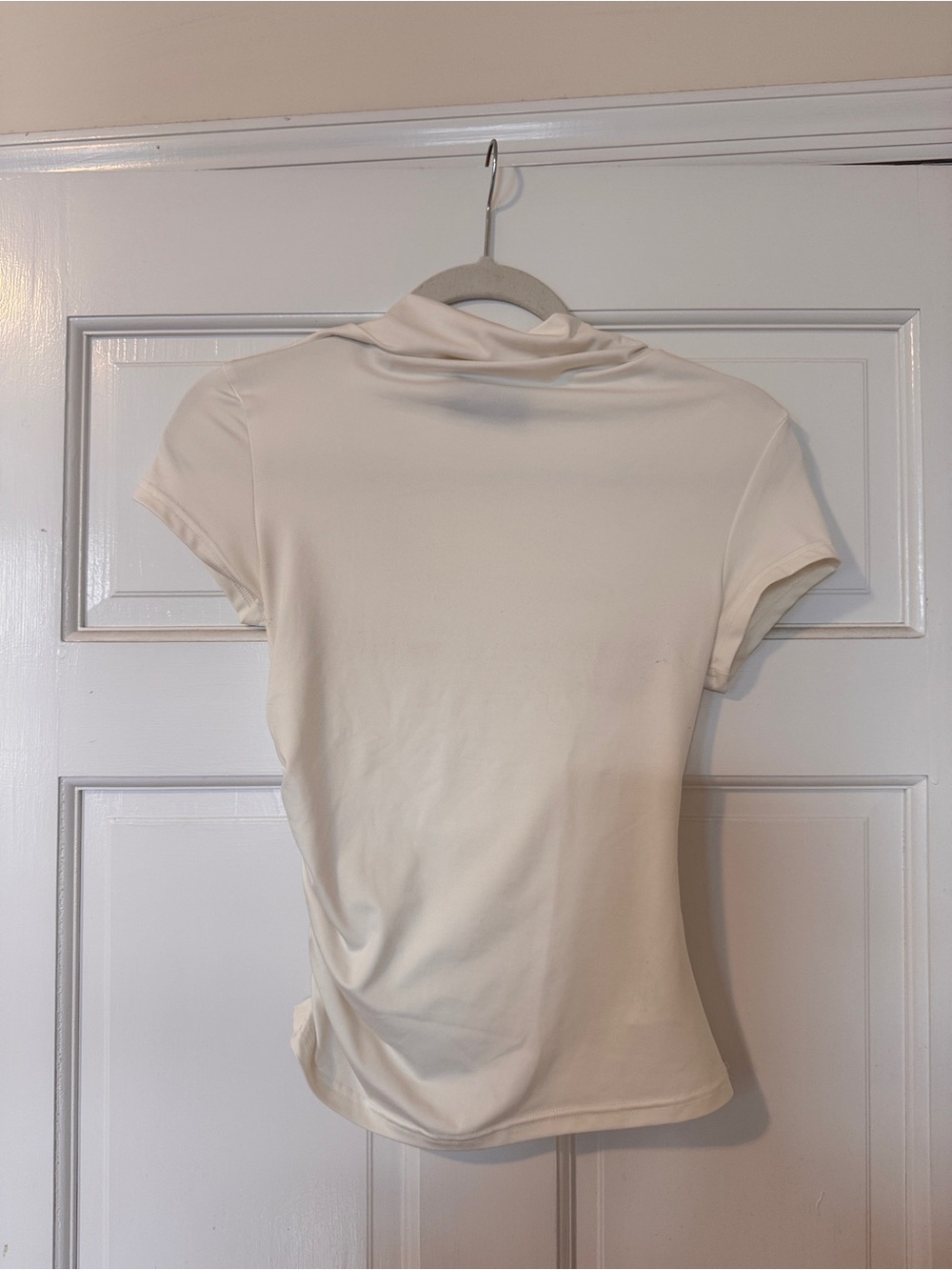 Women’s Short Sleeve Mock Neck Top - Cream